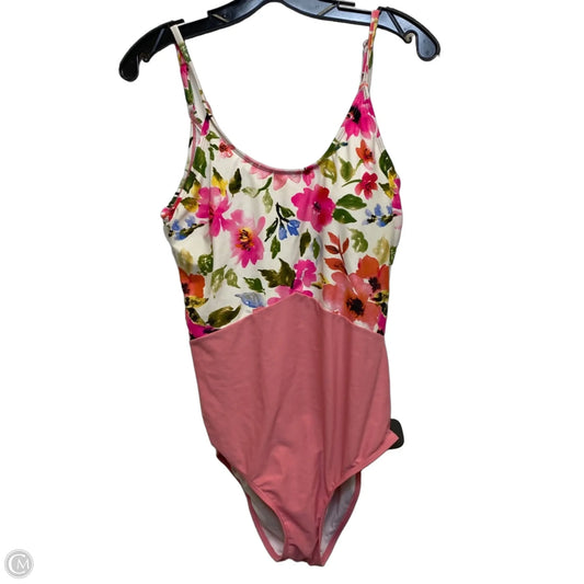 Swimsuit By Clothes Mentor In Pink & White, Size: M