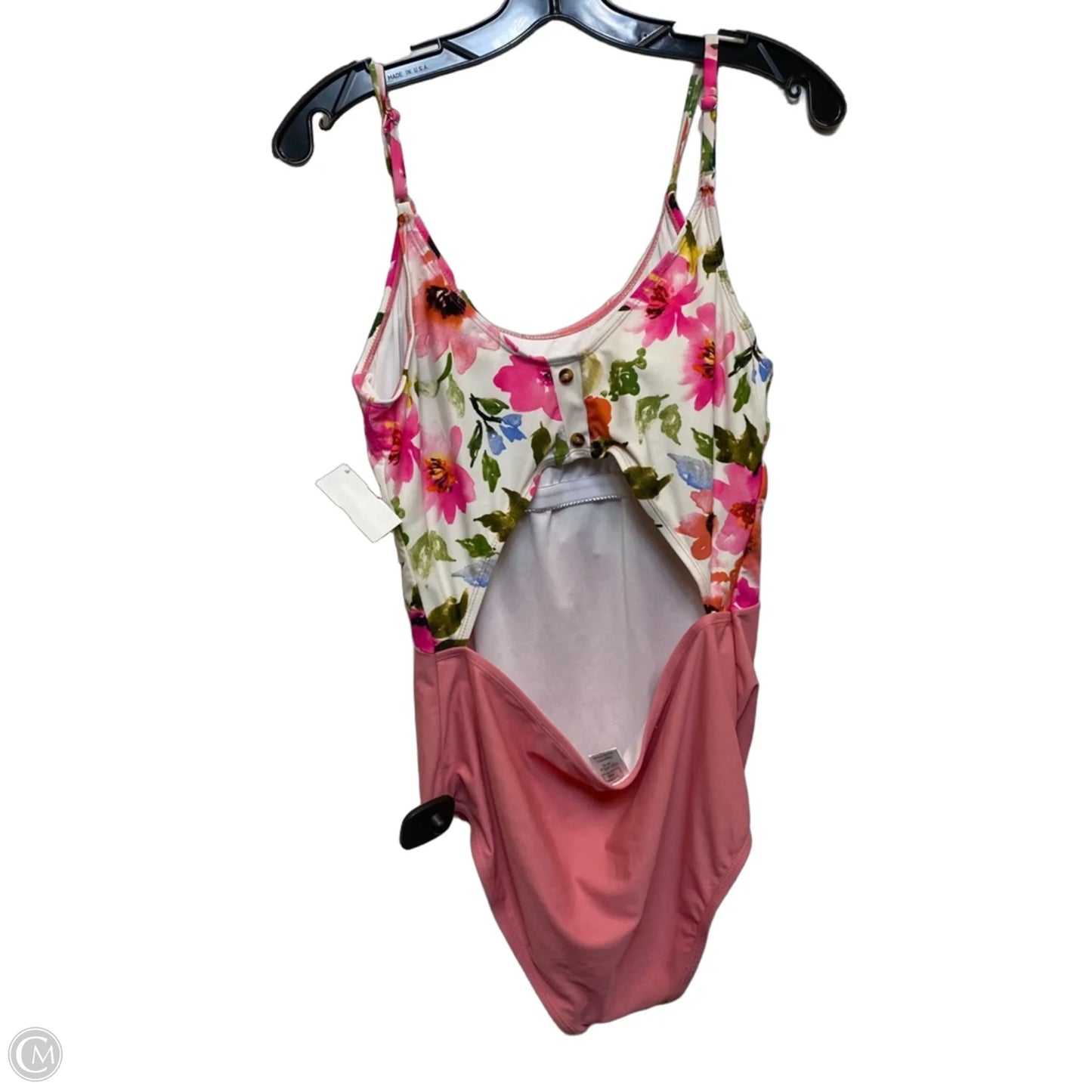 Swimsuit By Clothes Mentor In Pink & White, Size: M