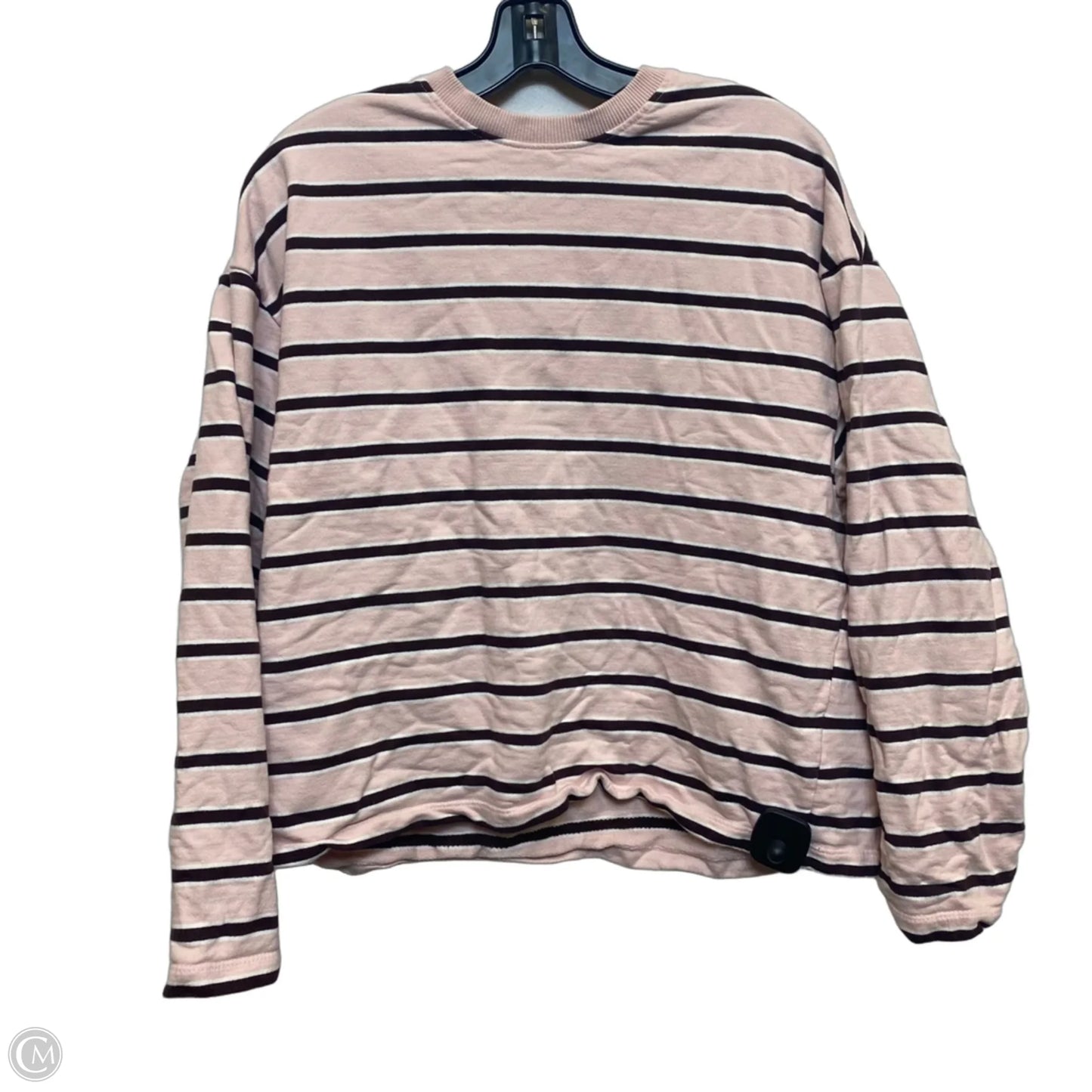 Top Long Sleeve By Bershka In Brown & Pink, Size: L
