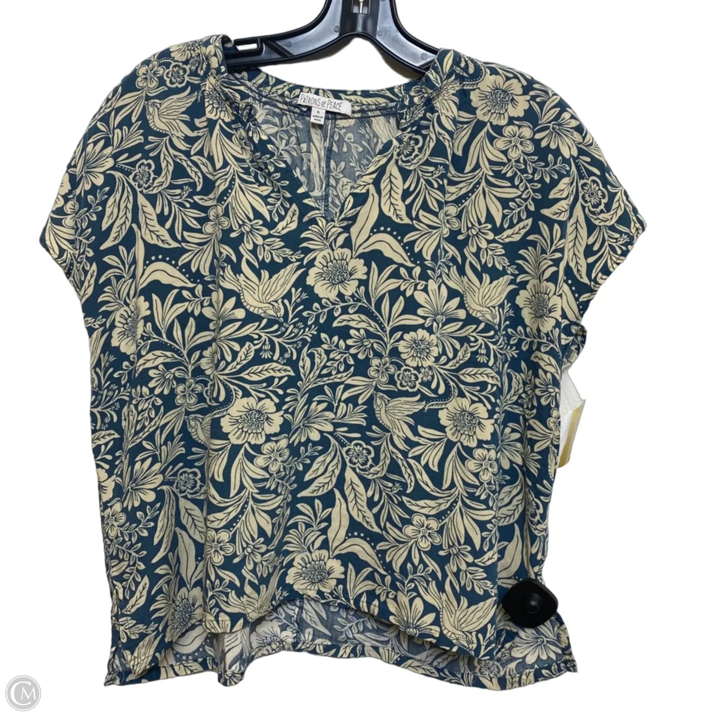 Top Sleeveless By Patrons Of Peace In Blue & Cream, Size: S