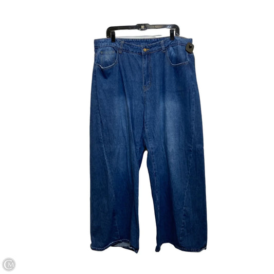 Jeans Wide Leg By Shein In Blue Denim, Size: 2x