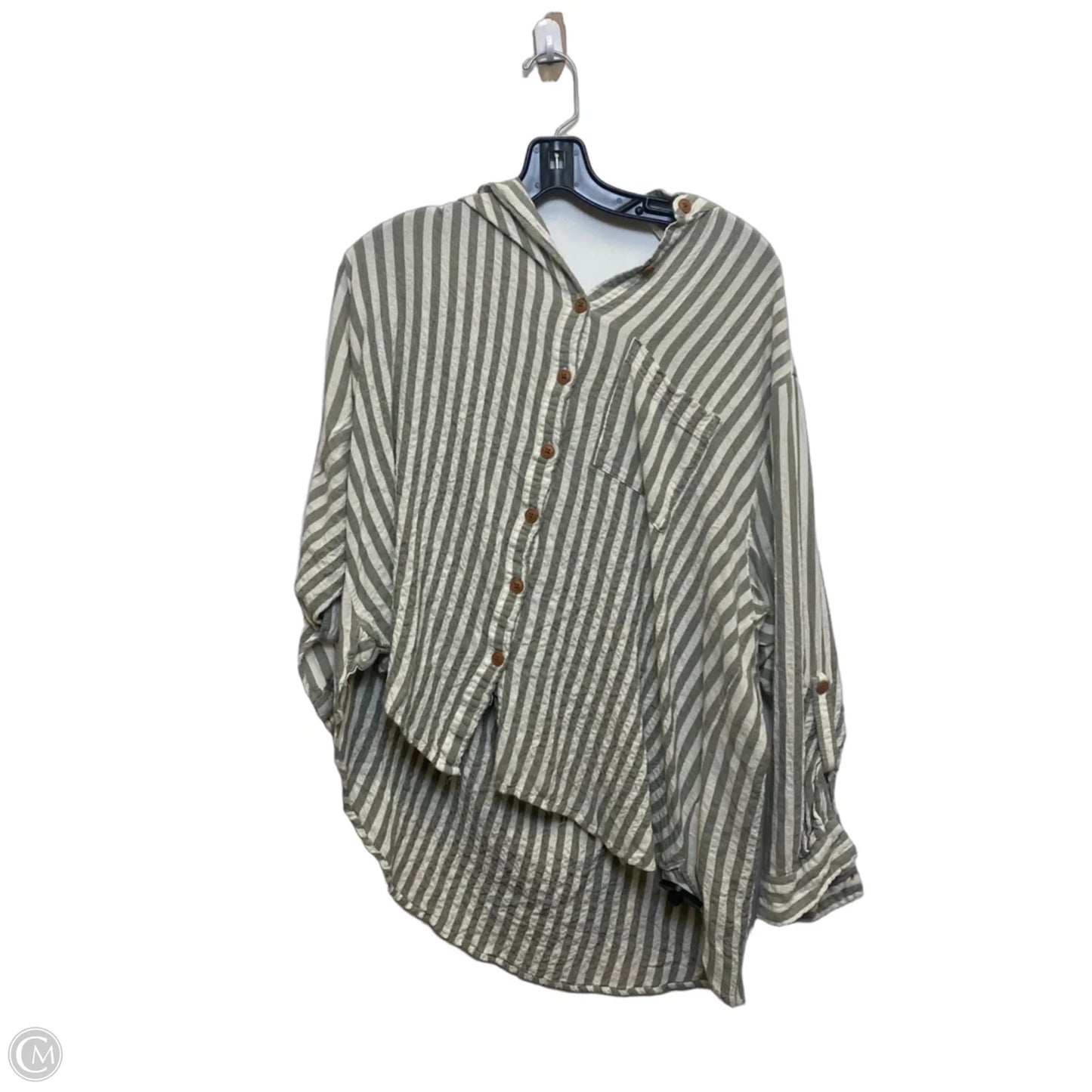 Top 3/4 Sleeve By Jane And Delancey In Cream & Green, Size: 2x