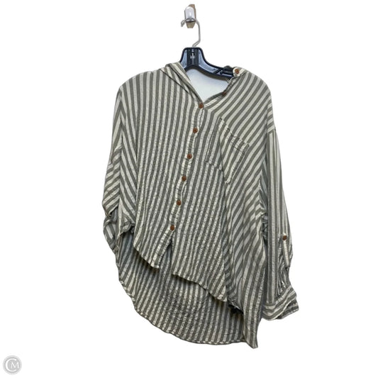 Top 3/4 Sleeve By Jane And Delancey In Cream & Green, Size: 2x