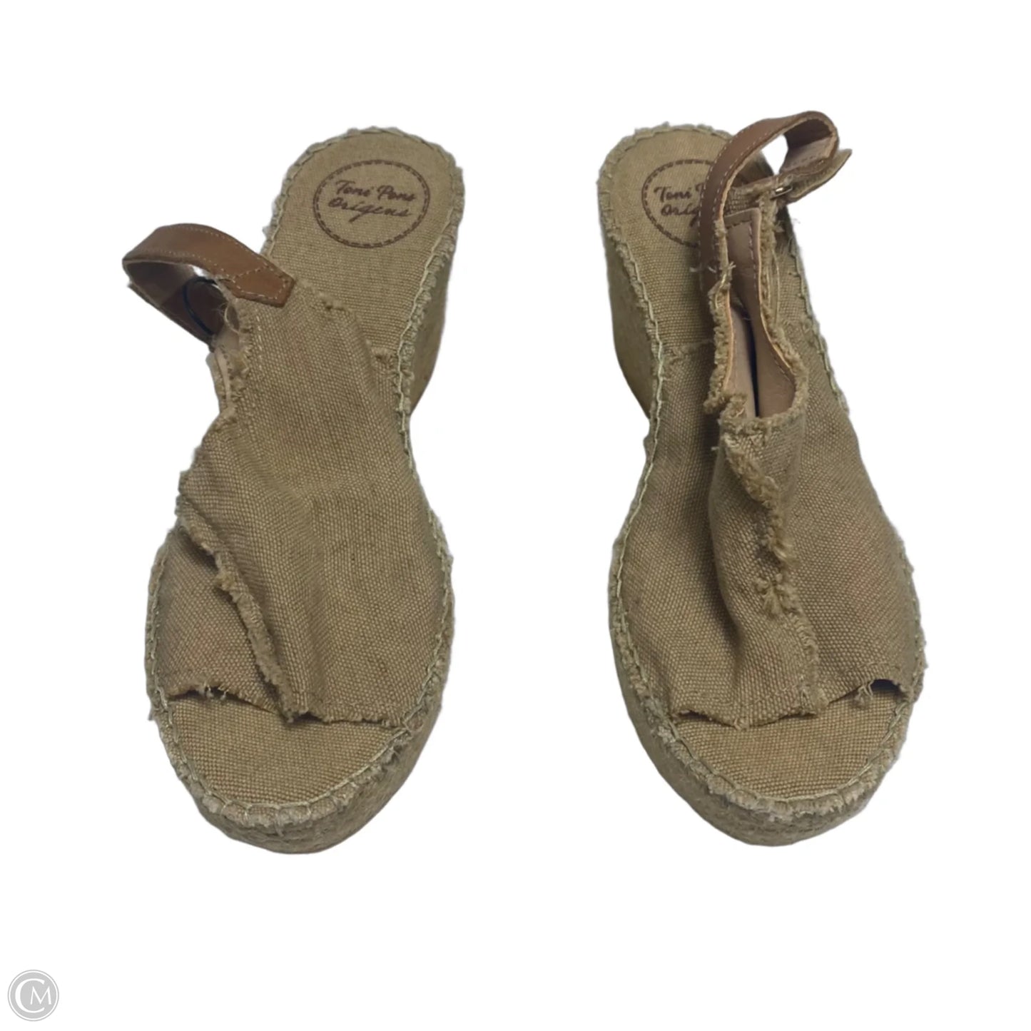 Sandals Heels Wedge By Toni Pons In Tan, Size: 6.5