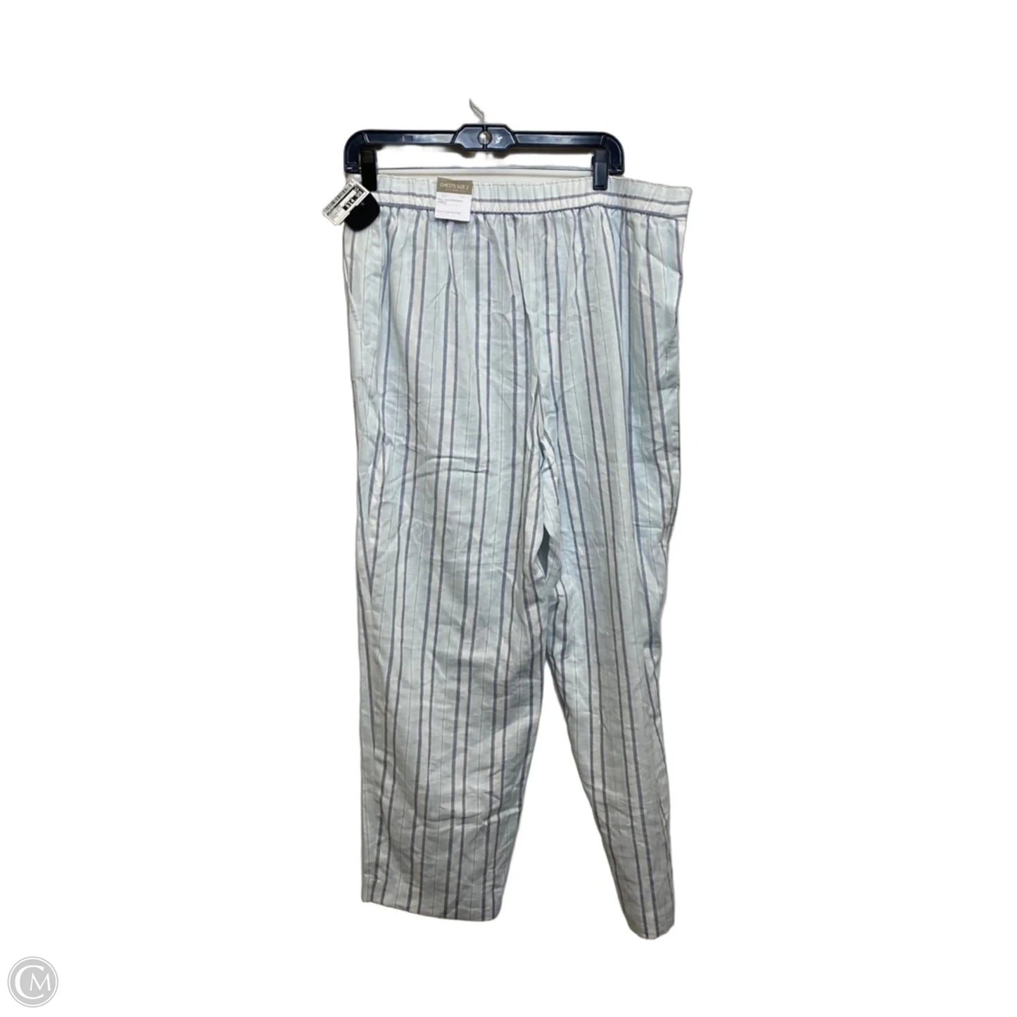 Pants Linen By Chicos In Blue & White, Size: L