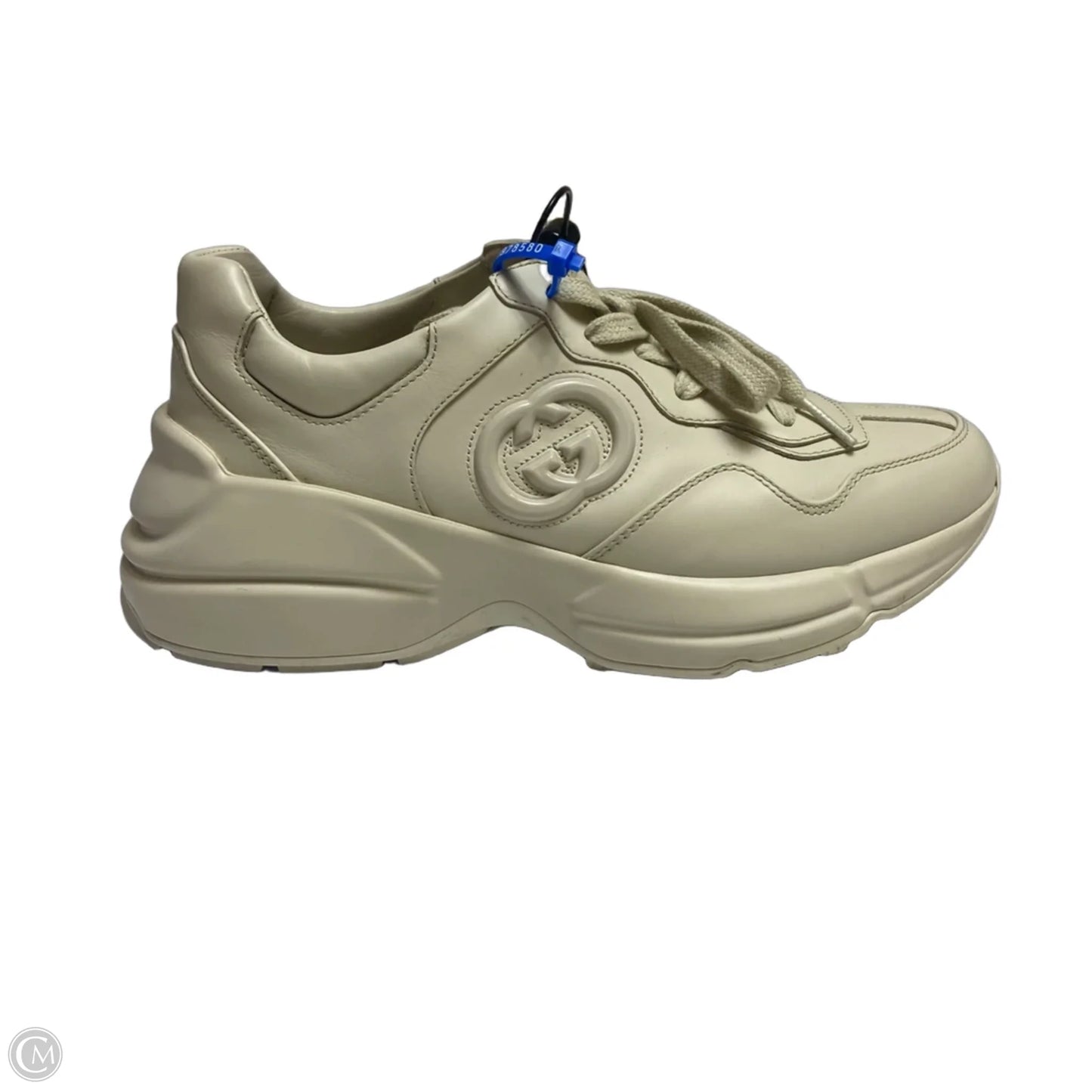 Shoes Luxury Designer By Gucci In Cream, Size: 7.5
