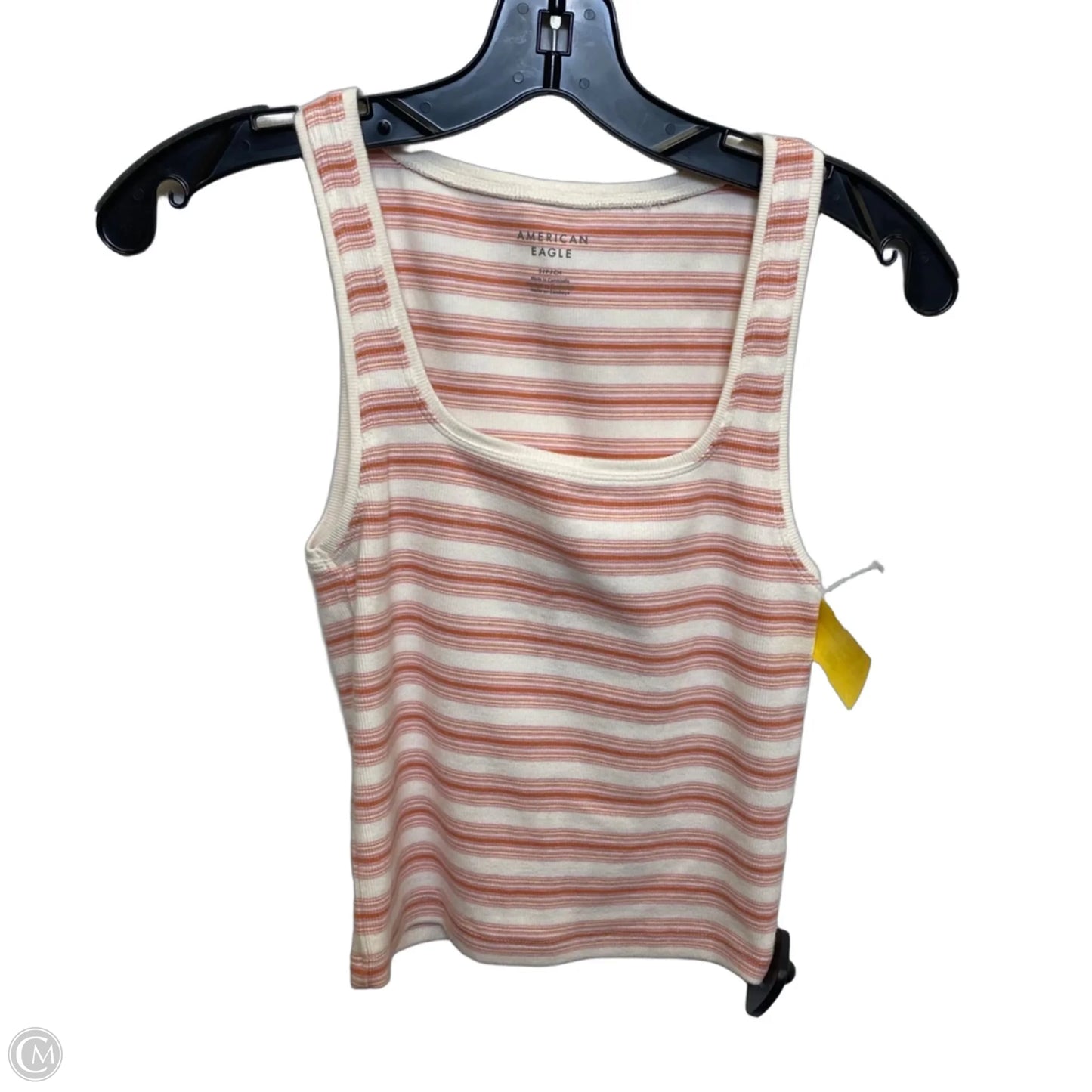 Tank Top By American Eagle In Cream & Orange, Size: S