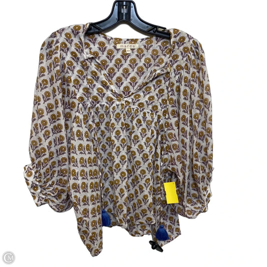 Top Short Sleeve By Marea In Brown & White, Size: Xs