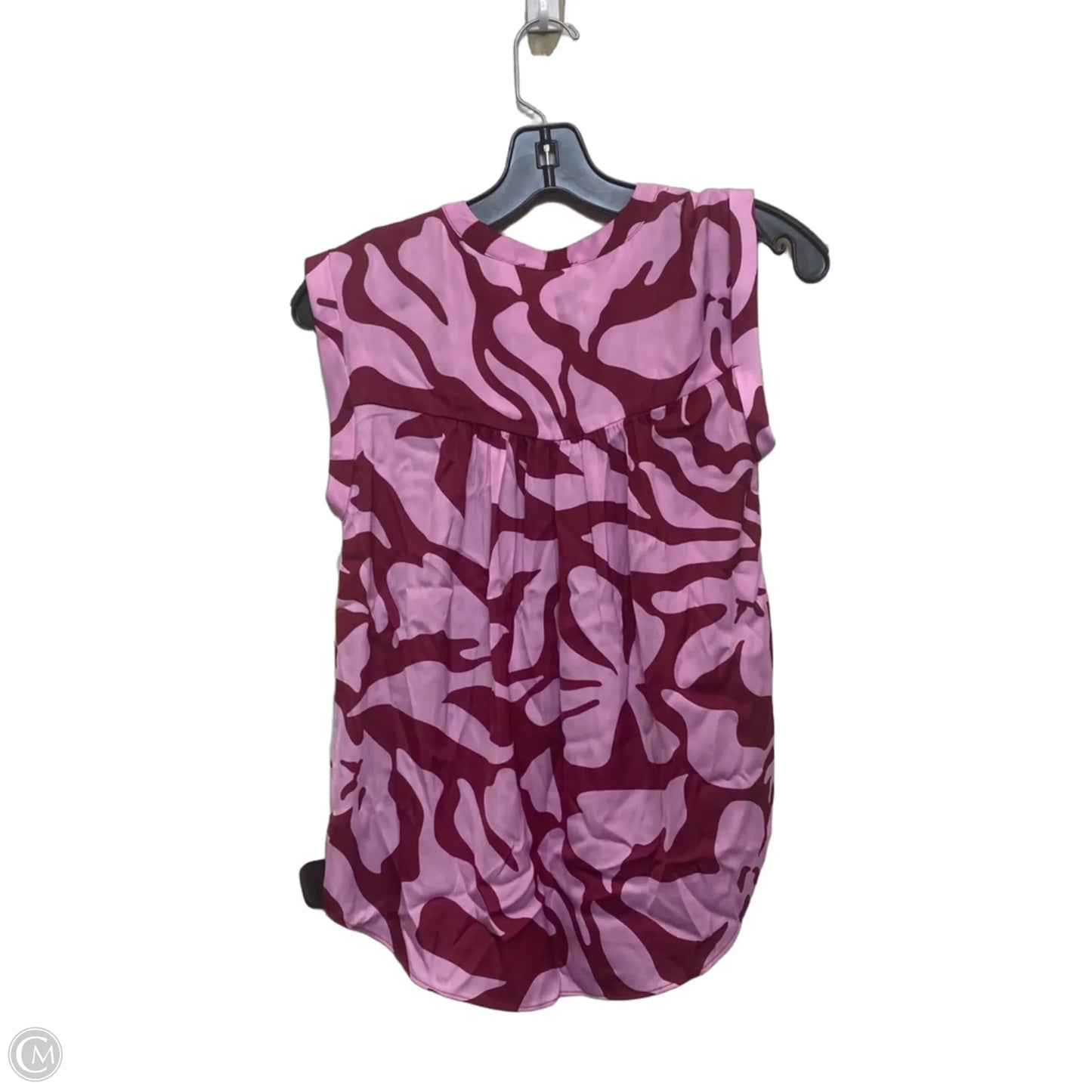 Top Sleeveless By Maison Damelie In Pink & Red, Size: Xs