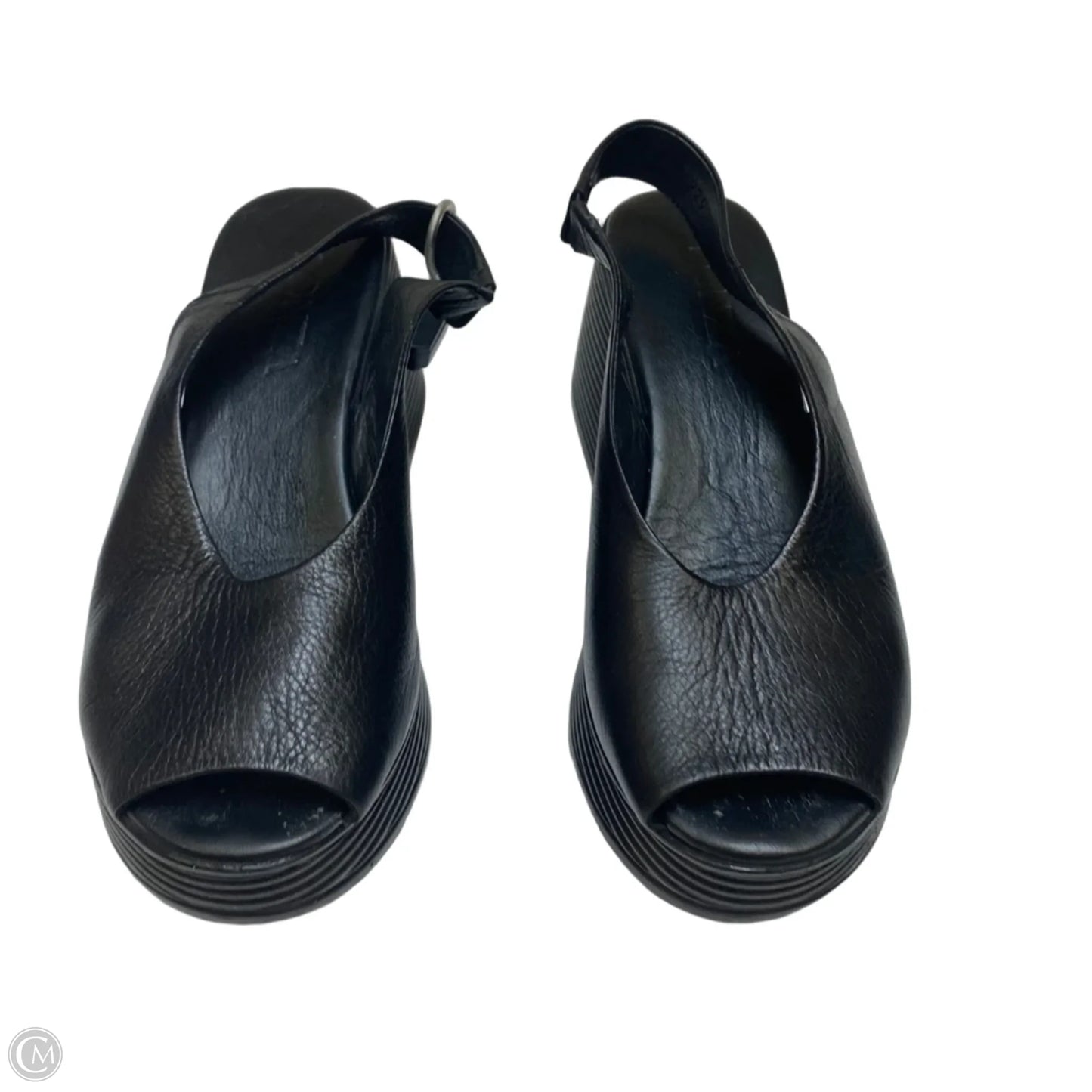 Sandals Heels Wedge By Lonza In Black, Size: 8.5