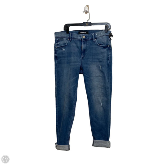 Jeans Skinny By Express In Blue Denim, Size: 12