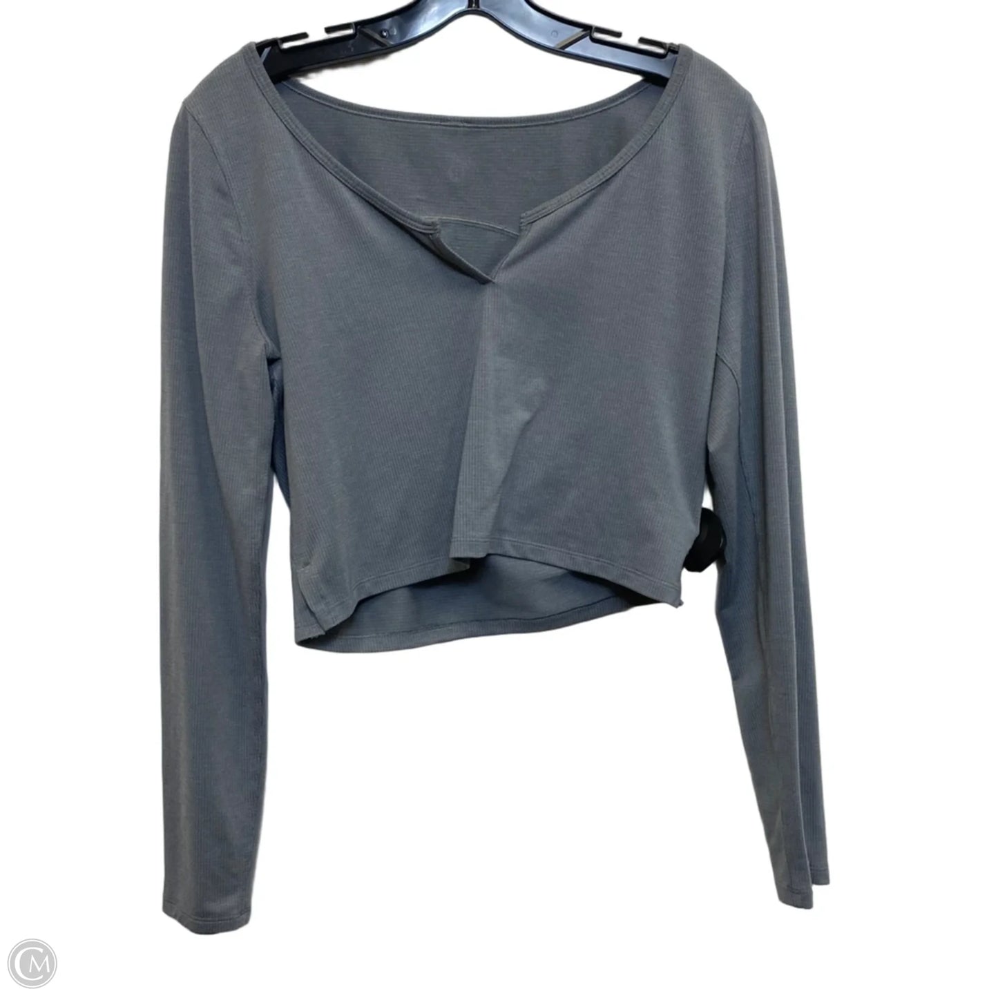 Athletic Top Long Sleeve Crewneck Designer By Lululemon In Grey, Size: M