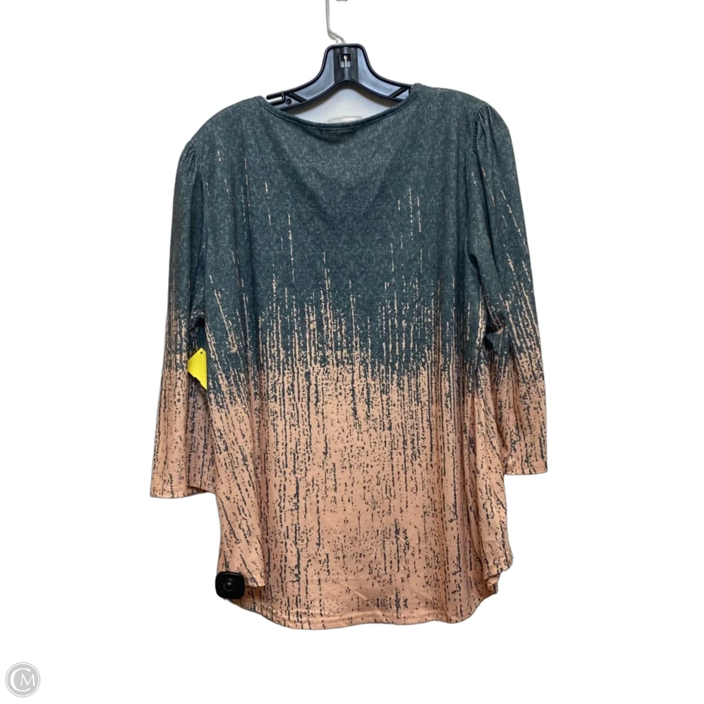 Top 3/4 Sleeve By Ofeefan In Green & Orange, Size: Xl