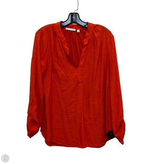 Top Long Sleeve By Notations In Red, Size: L