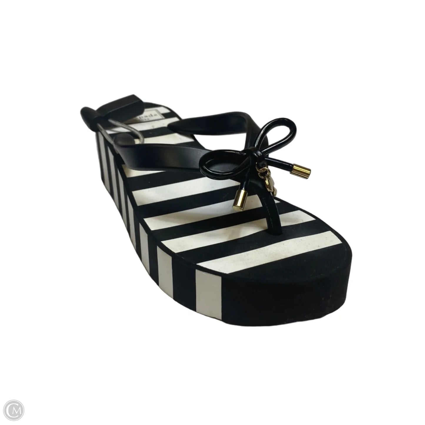 Sandals Designer By Kate Spade In Black & White, Size: 7