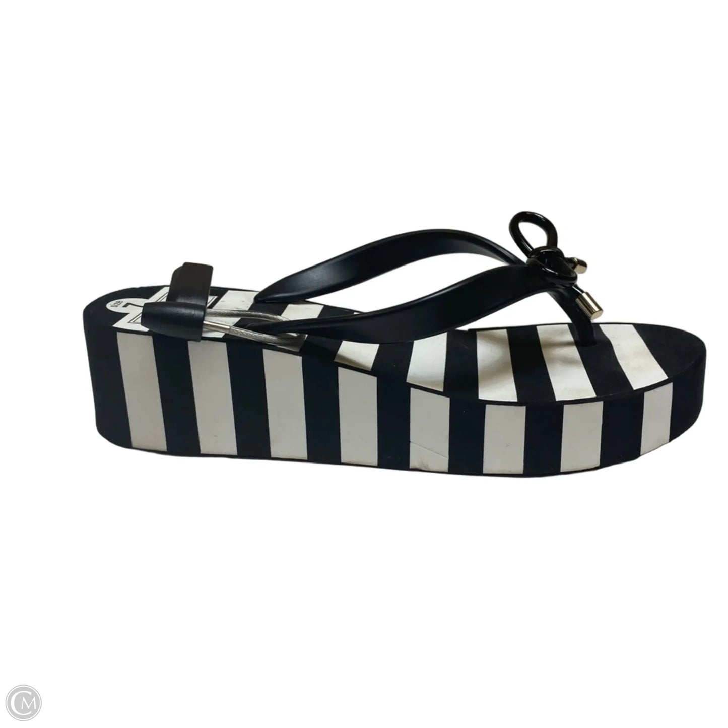 Sandals Designer By Kate Spade In Black & White, Size: 7