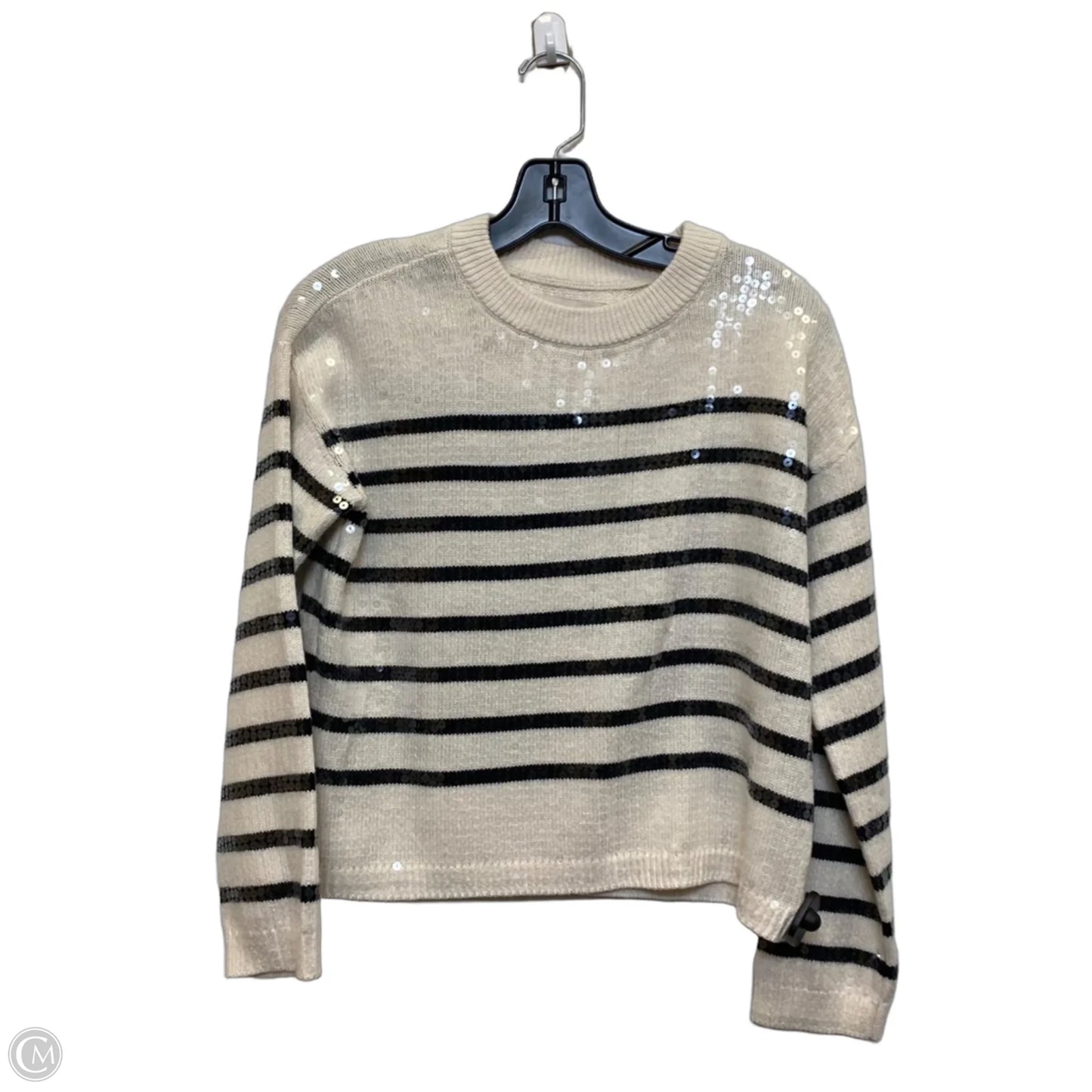 Sweater By Loft In Black & Cream, Size: Xxsp