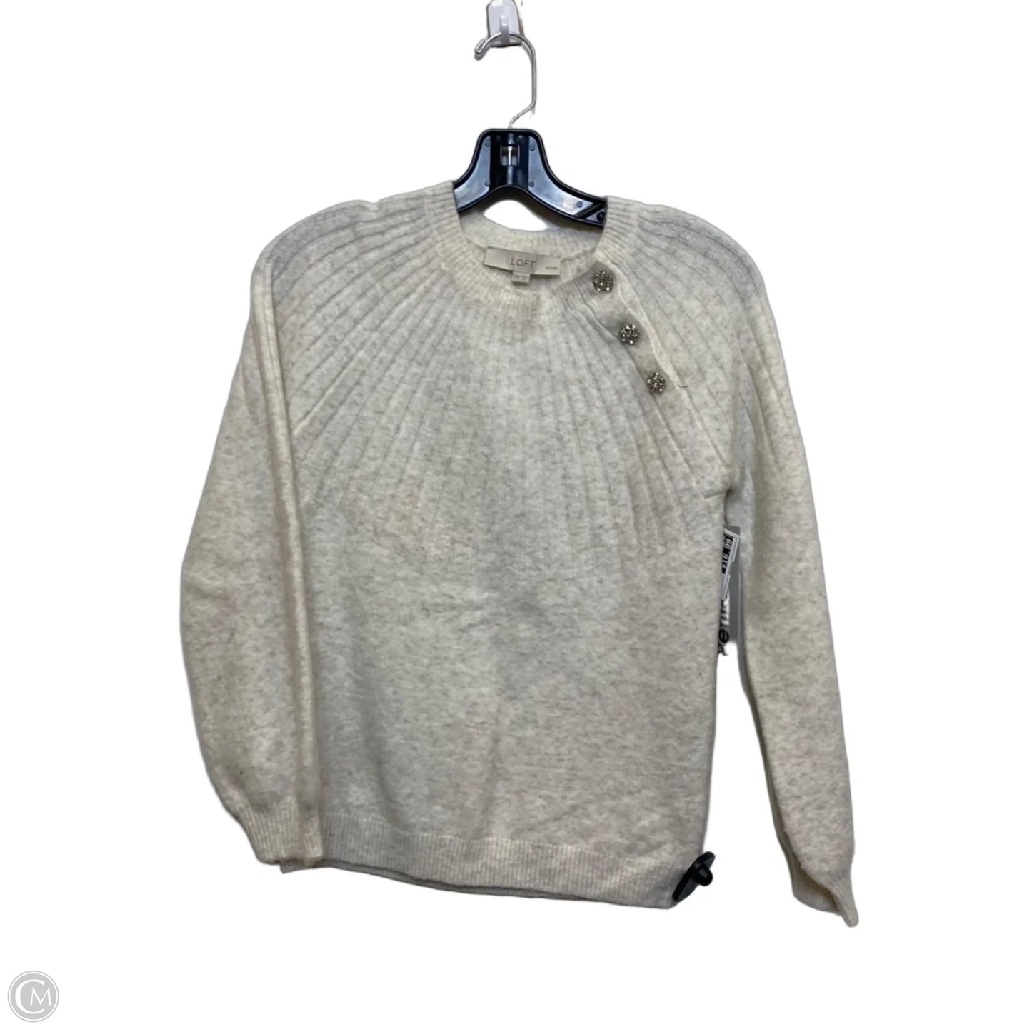 Sweater By Loft In Cream, Size: Xxsp