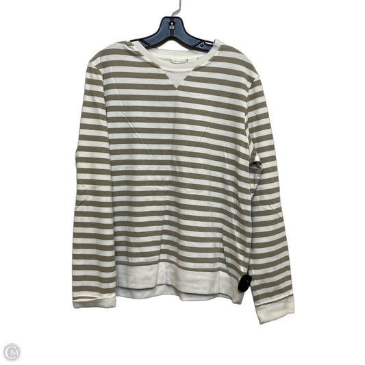 Top Long Sleeve By Kim Rogers In Brown & Cream, Size: L