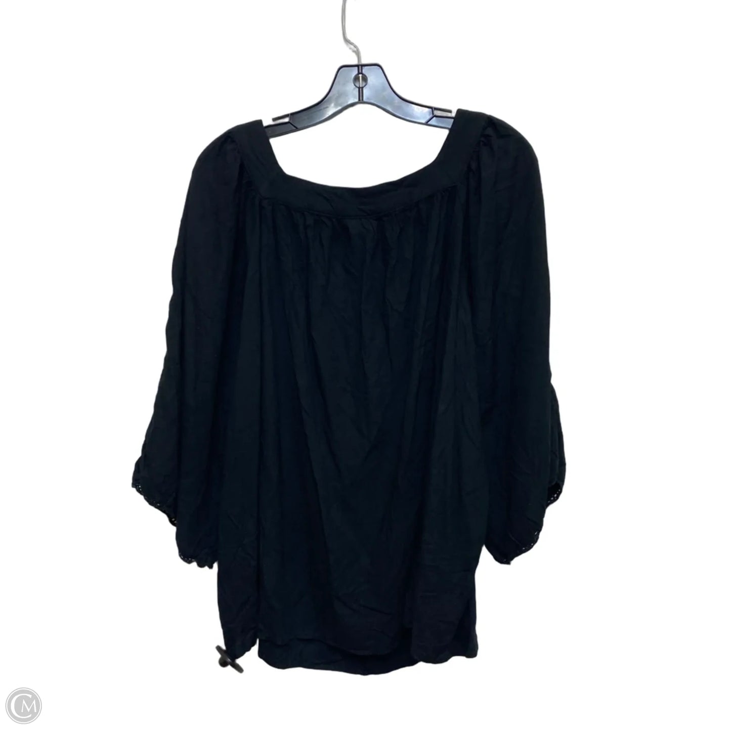 Top Short Sleeve By Ava & Viv In Black, Size: 2x