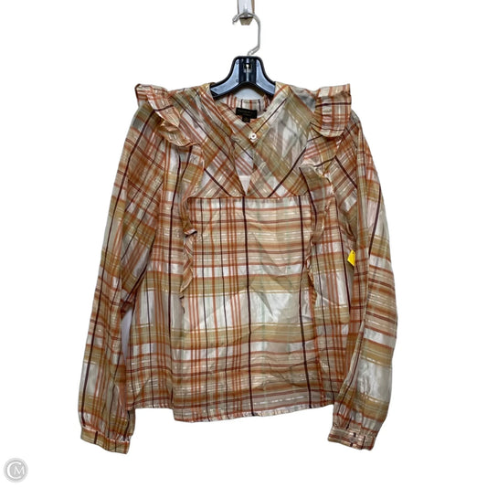 Top Long Sleeve By Current Air In Cream & Orange, Size: M