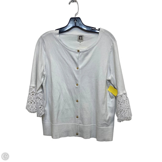 Cardigan By Anne Klein In White, Size: M