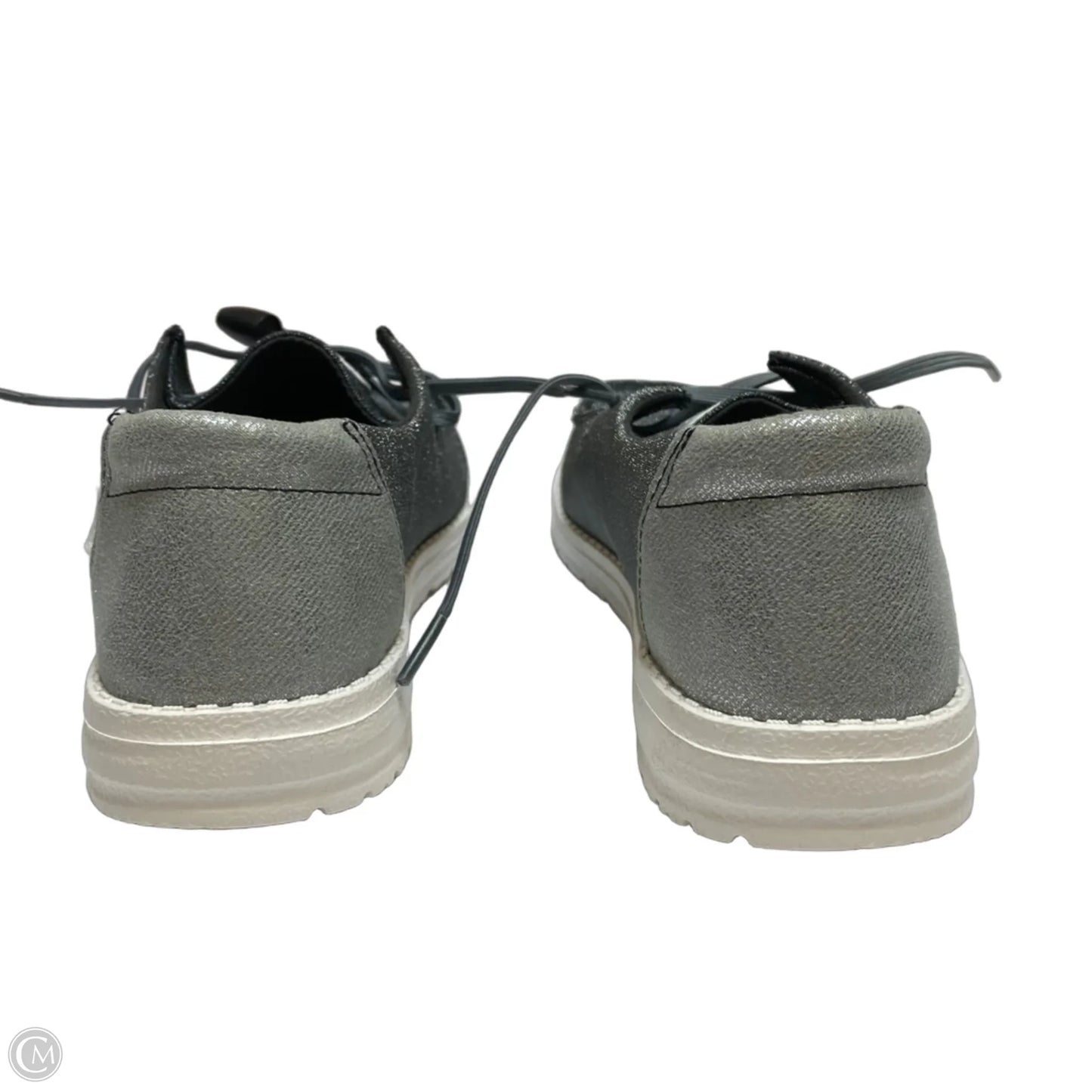 Shoes Flats By Hey Dude In Silver, Size: 10