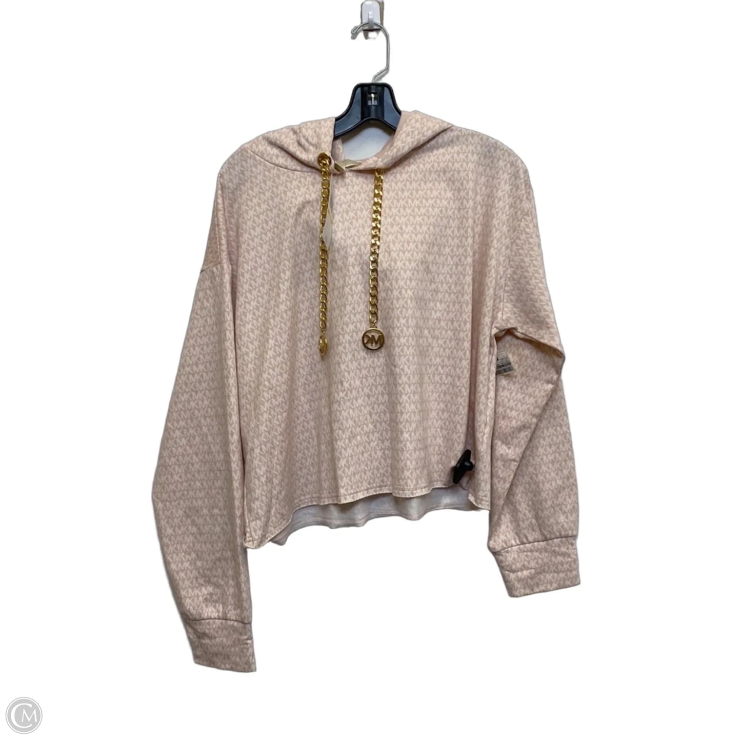 Sweatshirt Hoodie By Michael By Michael Kors In Pink & White, Size: M