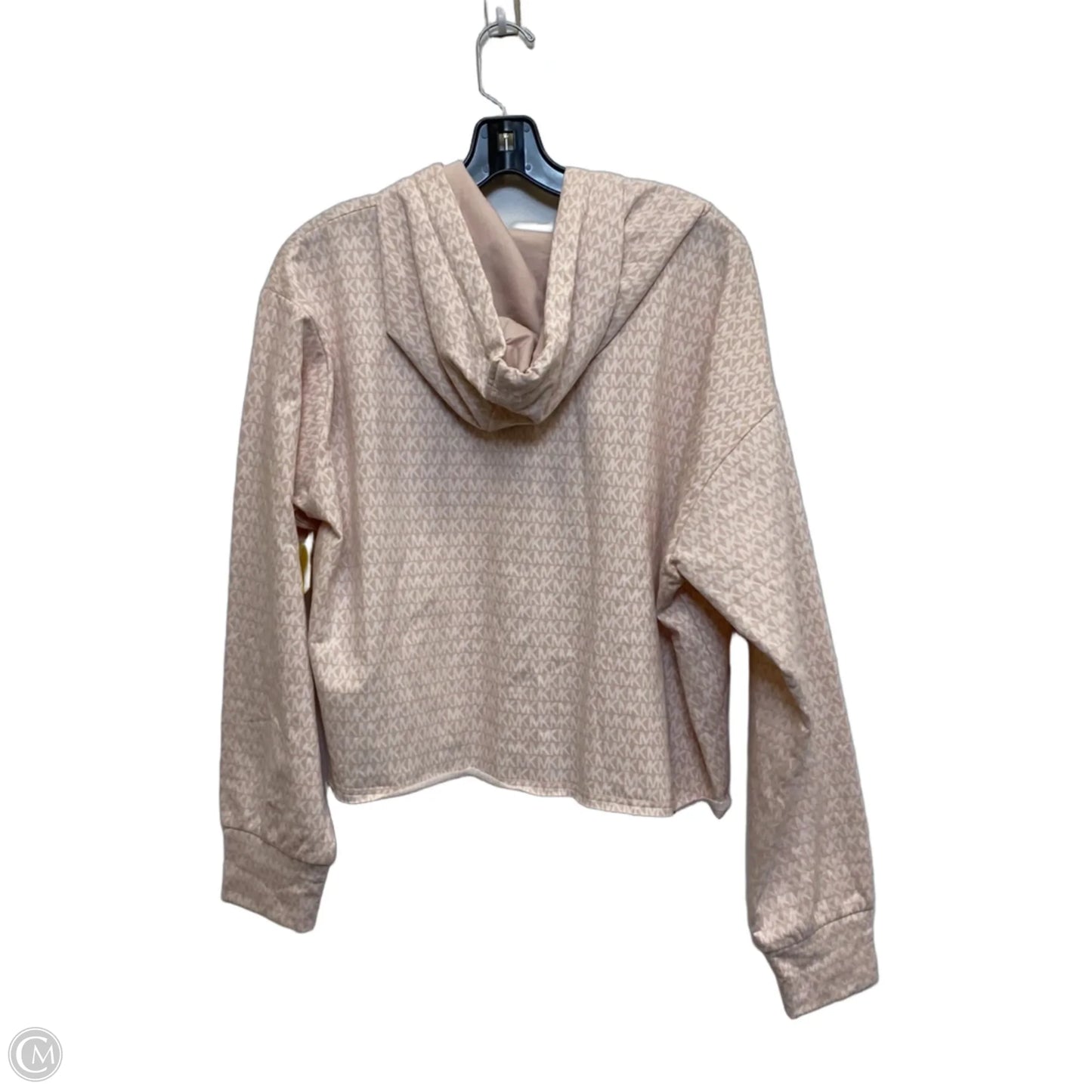 Sweatshirt Hoodie By Michael By Michael Kors In Pink & White, Size: M