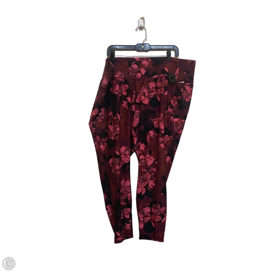 Athletic Leggings By Livi Active In Pink & Red, Size: 4x