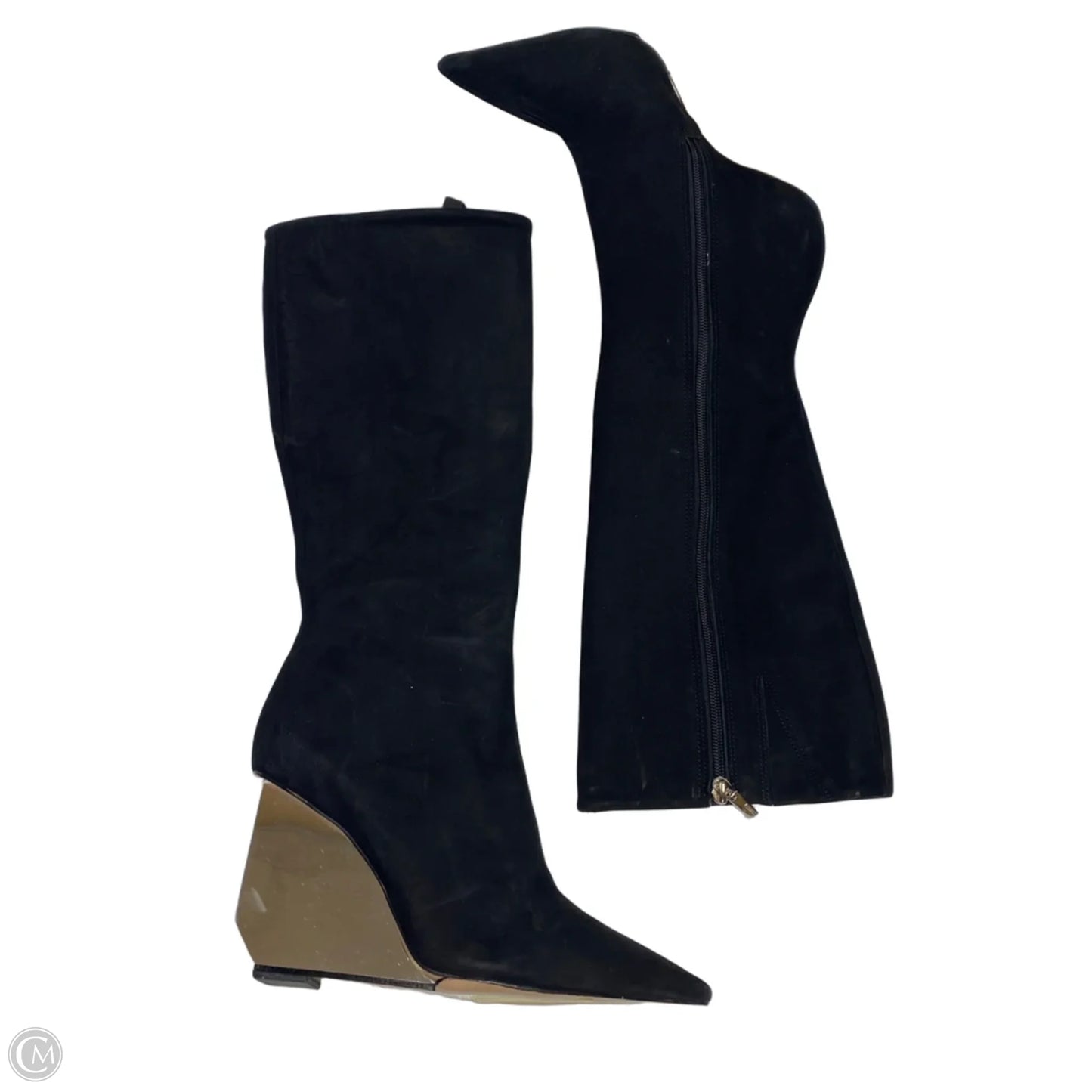 Boots Knee Heels By Schutz In Black, Size: 7.5