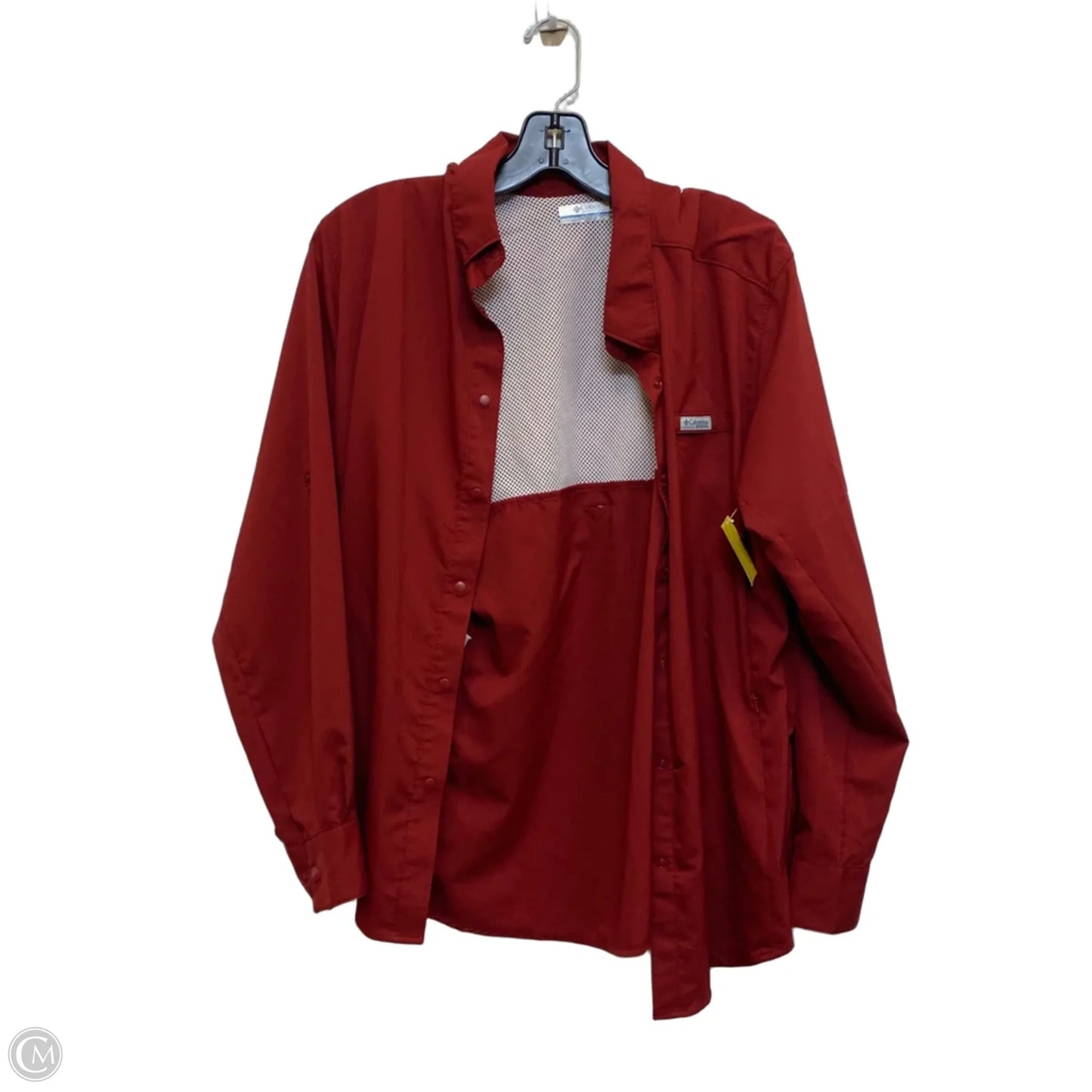 Athletic Top Long Sleeve Collar By Columbia In Red, Size: Xl