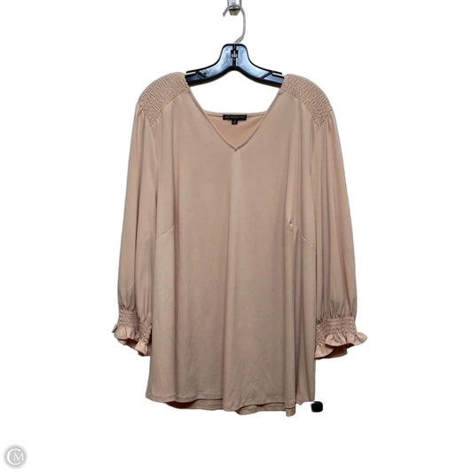 Top 3/4 Sleeve By Adrianna Papell In Pink, Size: 3x