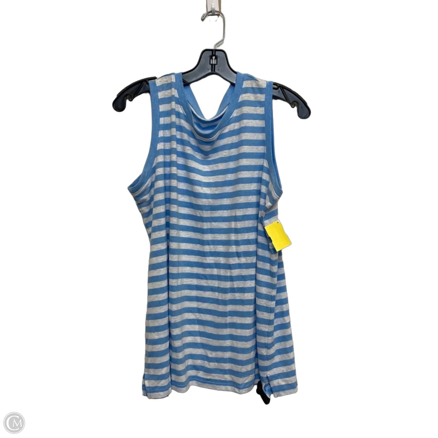 Top Sleeveless By Talbots In Blue & White, Size: 1x