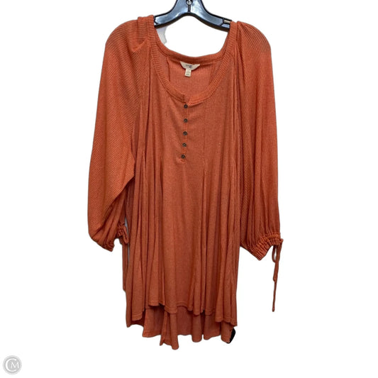 Top 3/4 Sleeve By Terra & Sky In Orange, Size: 1x