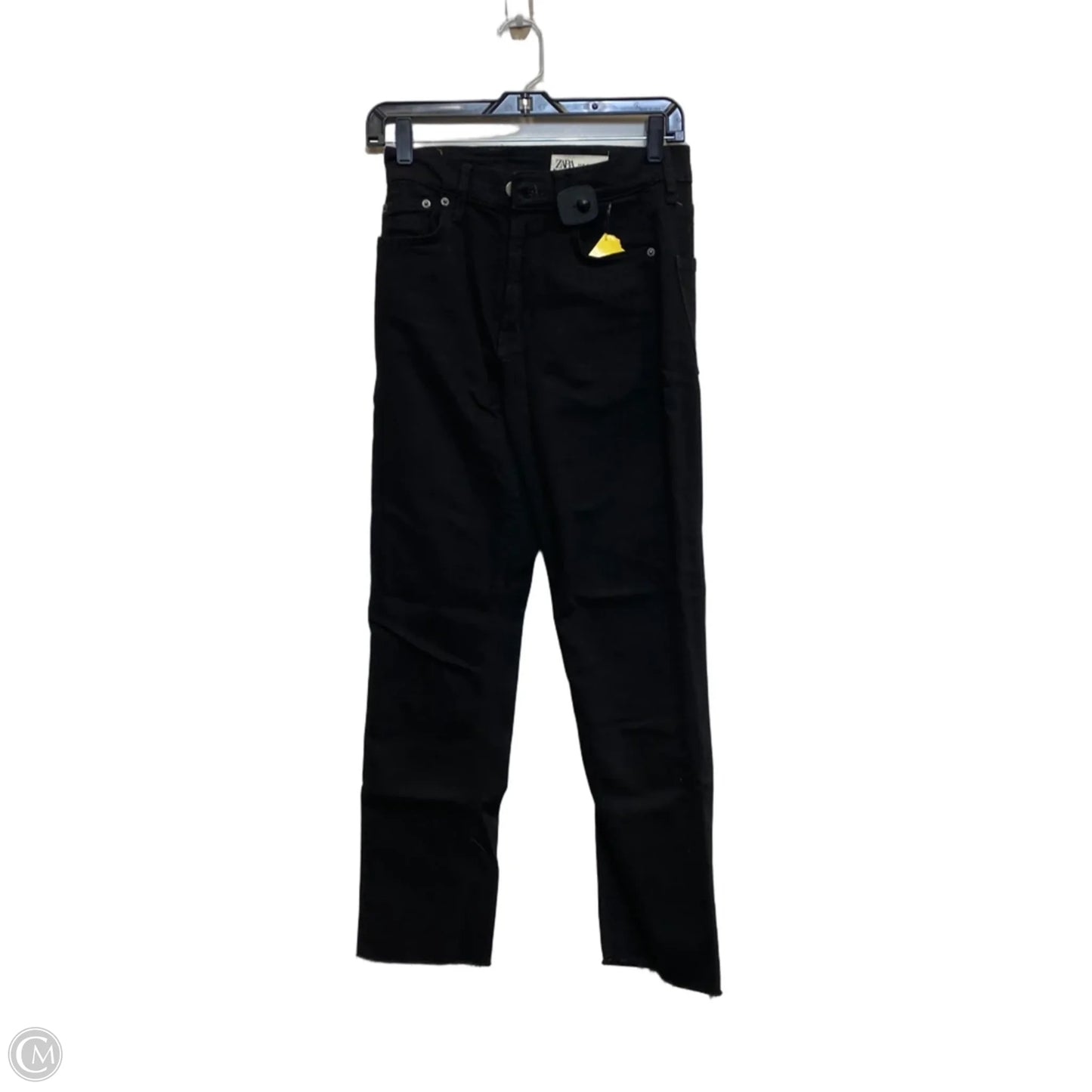 Jeans Straight By Zara In Black Denim, Size: 4