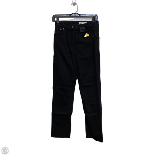 Jeans Straight By Zara In Black Denim, Size: 4