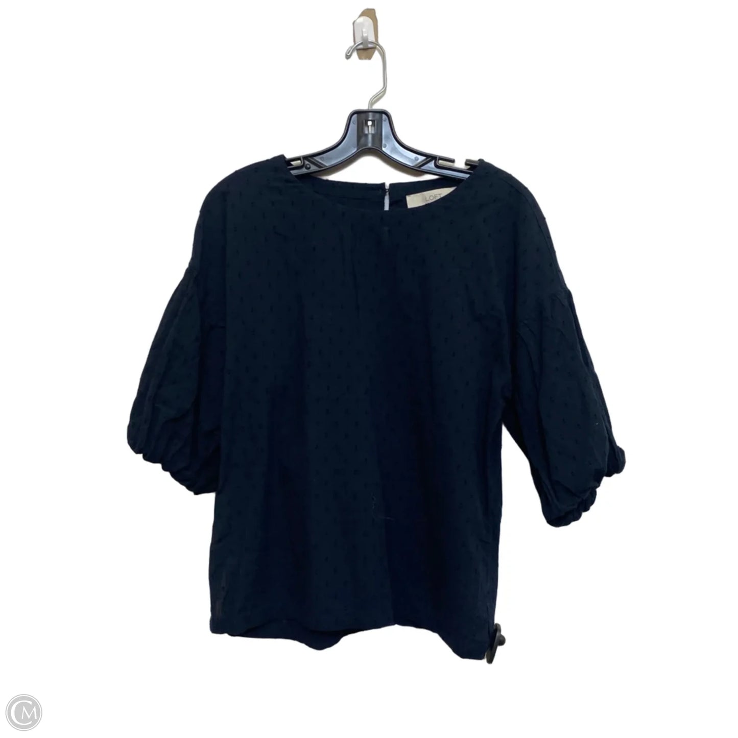 Top Short Sleeve By Loft In Navy, Size: S