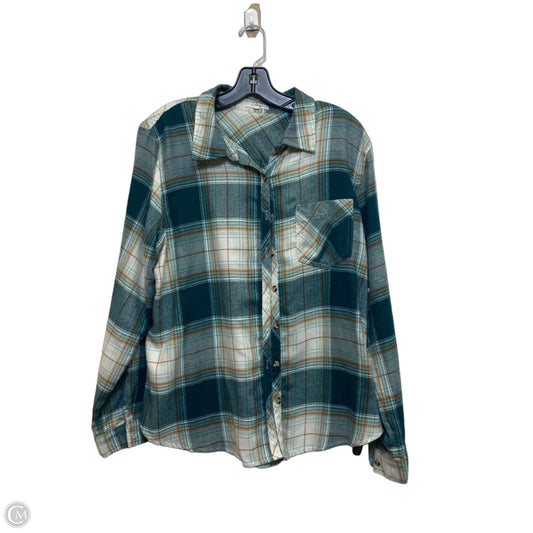 Top Long Sleeve By Maurices In Cream & Green, Size: Xl
