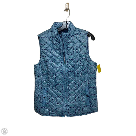 Vest Puffer & Quilted By Talbots In Blue & White, Size: M