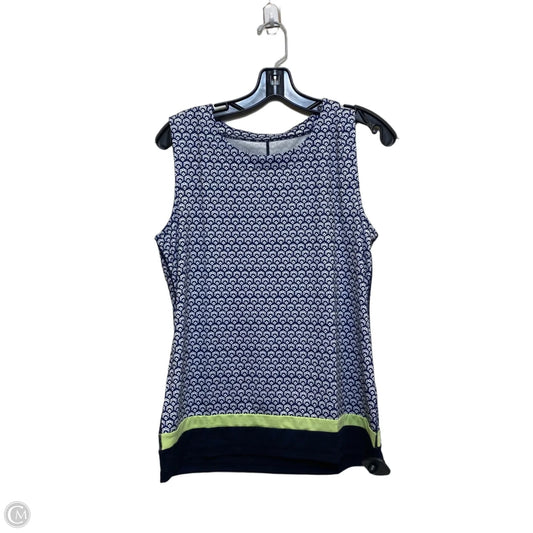 Top Sleeveless By Talbots In Blue & White, Size: M