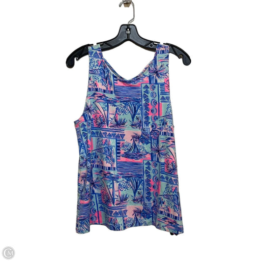 Top Sleeveless Designer By Lilly Pulitzer In Blue & Pink, Size: M
