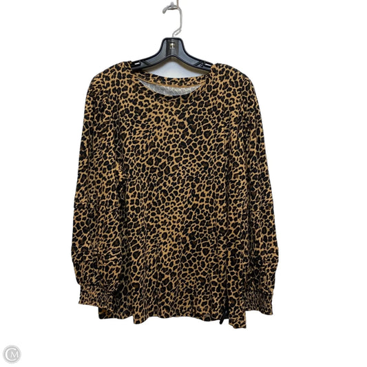 Top Long Sleeve By Crown And Ivy In Animal Print, Size: 2x