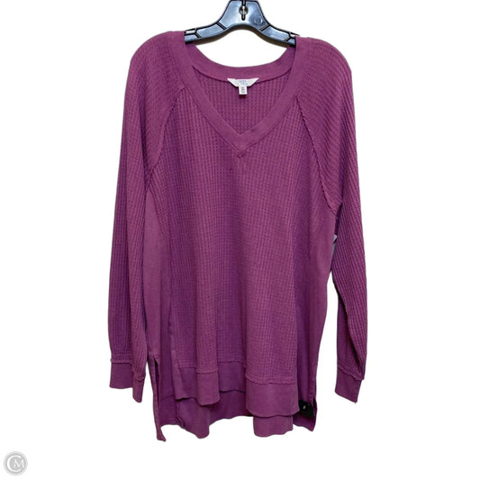 Top Long Sleeve By Time And Tru In Purple, Size: Xxl