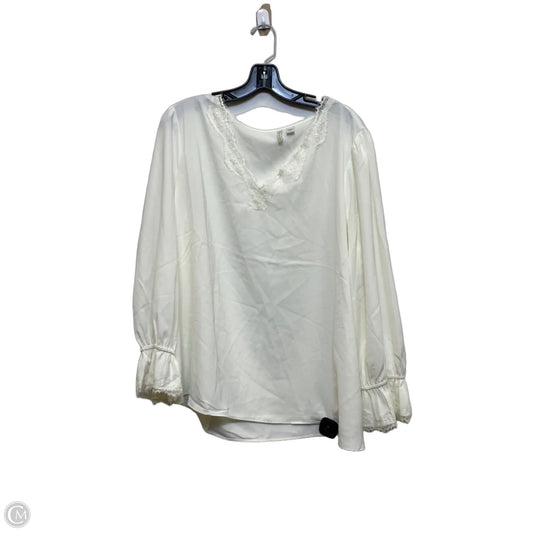 Top Long Sleeve By Cato In Cream, Size: 1x