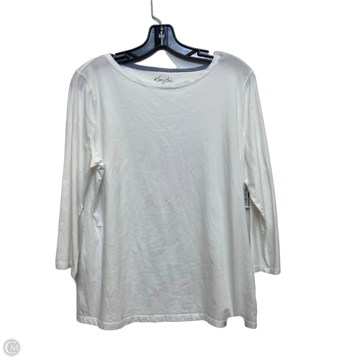 Top 3/4 Sleeve Basic By Kim Rogers In White, Size: Lp
