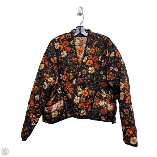 Jacket Puffer & Quilted By Simply Southern In Black & Orange, Size: Xxl