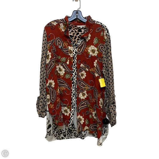 Top Long Sleeve By John Mark In Red, Size: L