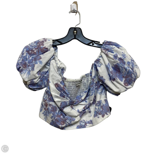 Top Short Sleeve By Abercrombie And Fitch In Blue & White, Size: M