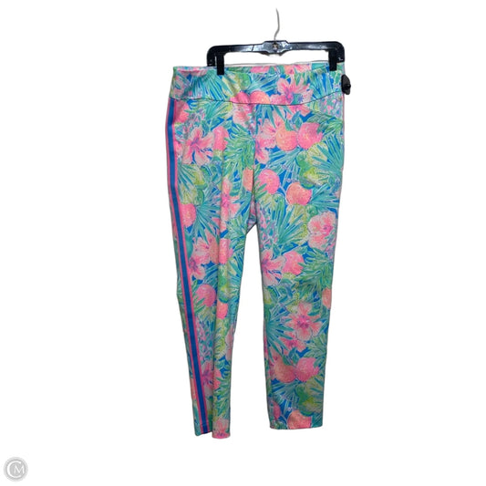 Pants Designer By Lilly Pulitzer In Green & Pink, Size: 14